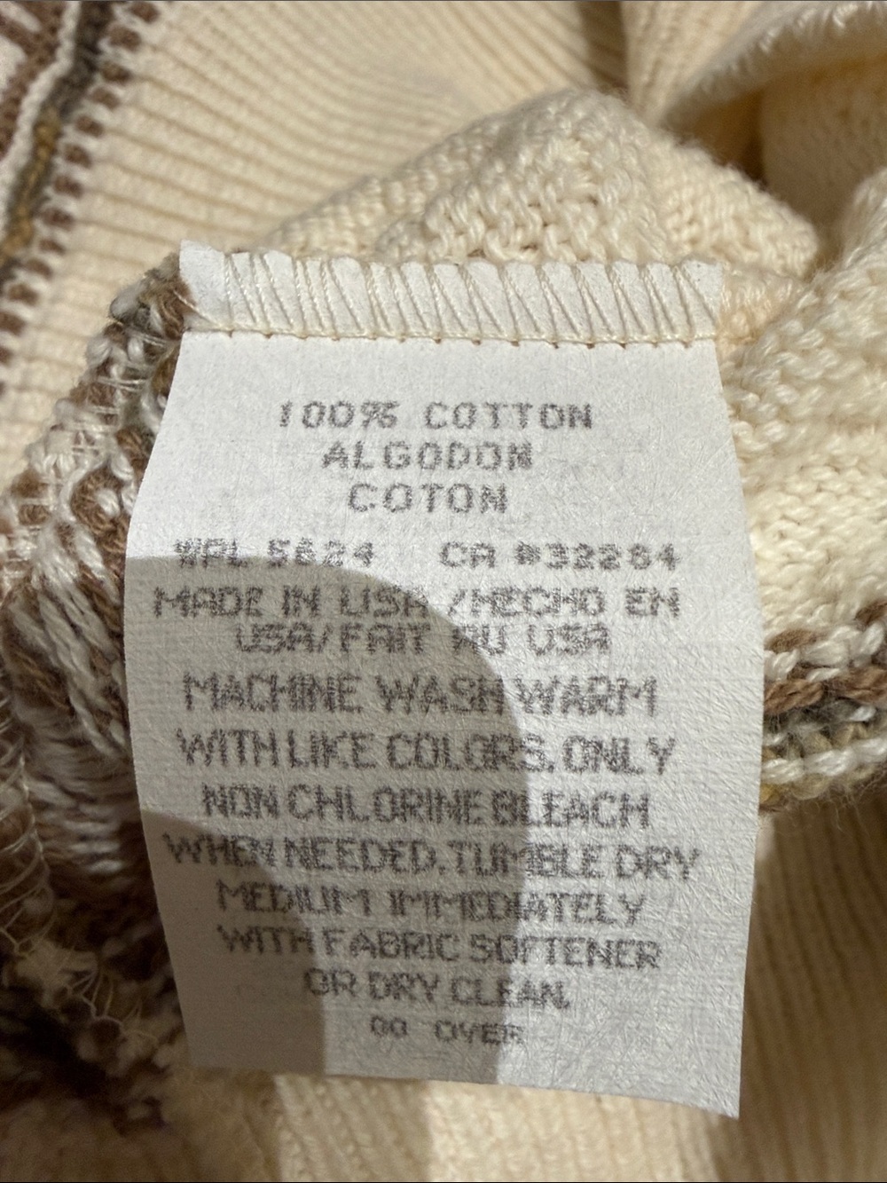 Vintage90’s  Women’s Cream Crew Neck Sweater with Brown Horse Motif - Picture 6 of 11